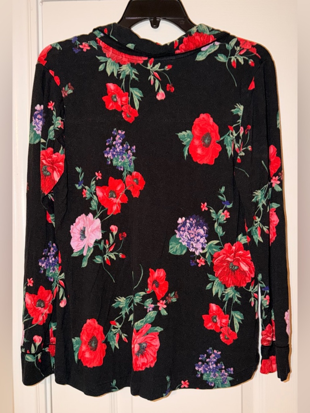 Soma Cool Nights Pajama Set Floral Black Size M Soft Drawstring Pants Pockets - Picture 3 of 9